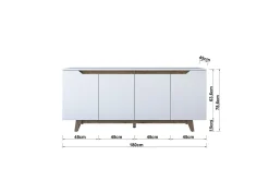 Porzic-konsollbord 180 cm