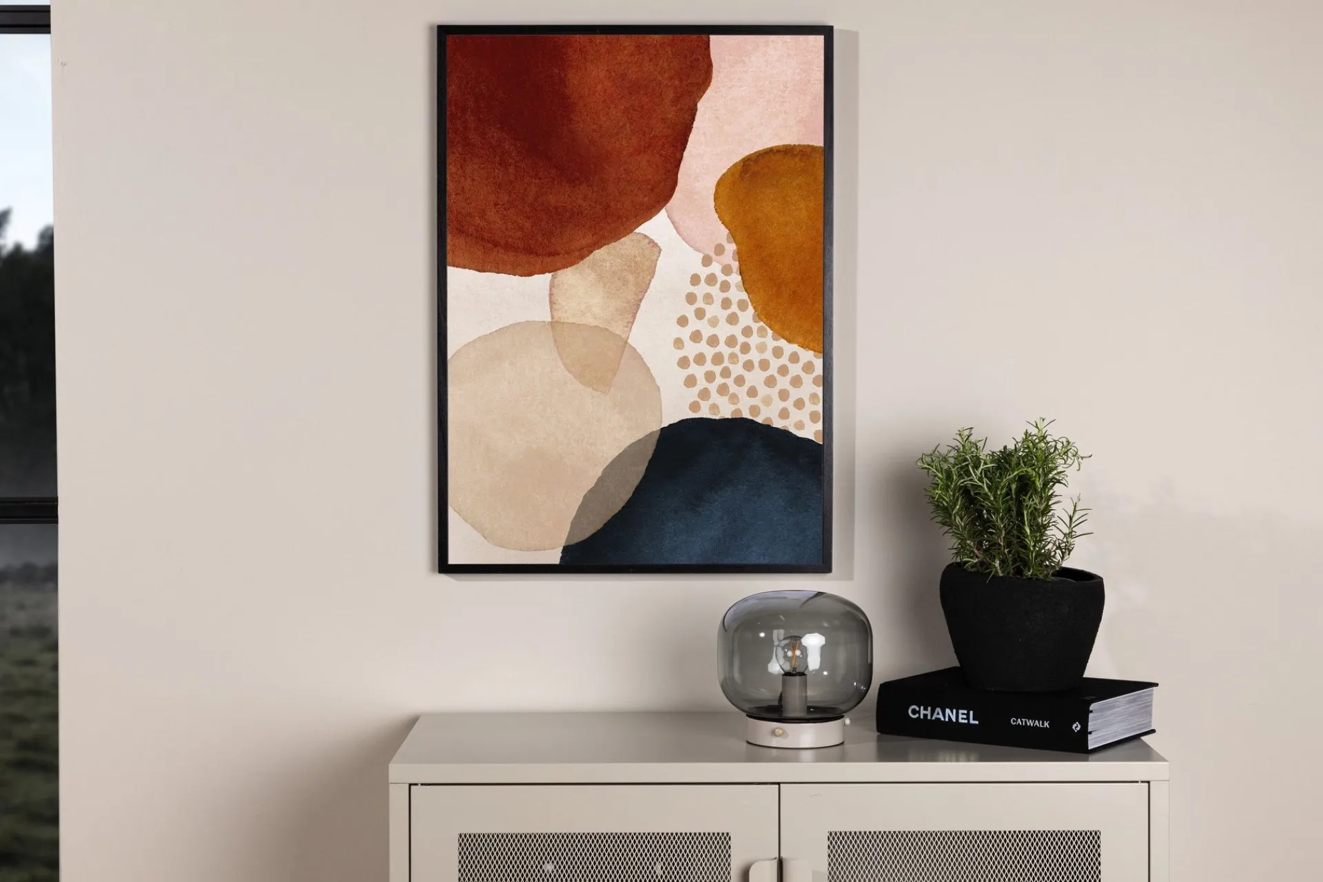 Venture Home Posters|Posters-Poster Circles 21x30 cm Beige