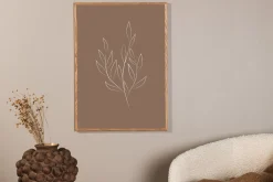 Venture Home Posters|Posters-Poster Drawed leaf 21x30 cm Brun