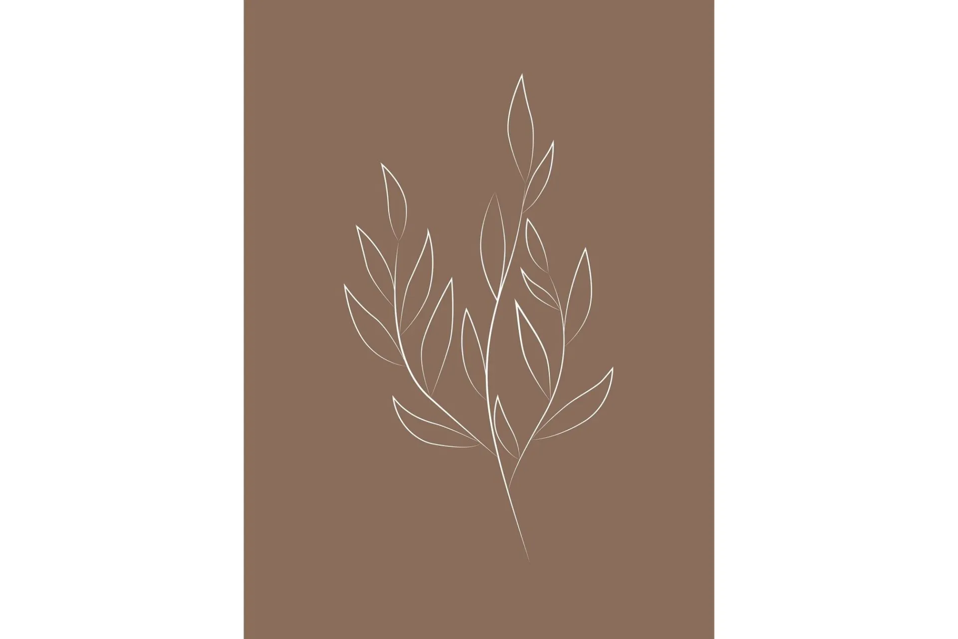 Venture Home Posters|Posters-Poster Drawed leaf 21x30 cm Brun