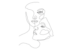 Venture Home Posters|Posters-Poster Faces 50x70 cm Svart/Hvit
