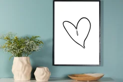 Venture Home Posters|Posters-Poster Heart 50x70 cm Svart/Hvit