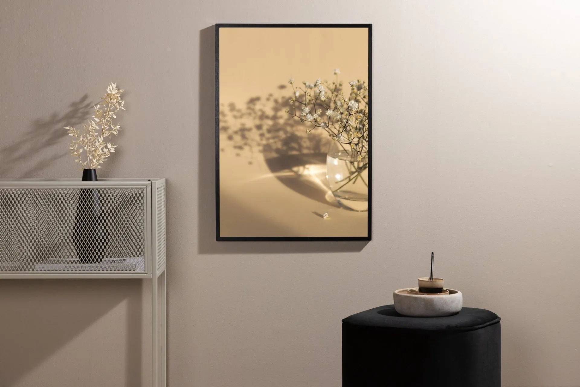 Venture Home Posters|Posters-Poster White Flowers 21x30 cm Beige