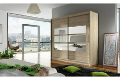 Scandinavian Choice Prag Garderobe 180 cm Skyvedører Delt Speil
