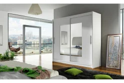 Scandinavian Choice Prag Garderobe med Skyvedører Smal Firkantet Speil 180 cm
