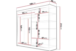 Garderober & Garderobesystem-Prag Garderobeskap 180x215 cm Svart
