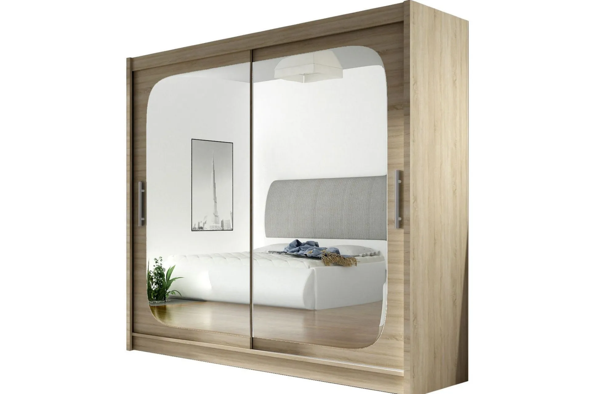 Scandinavian Choice Garderober & Garderobesystem-Prag Garderobe Skyvedører Firekantet Speil tre