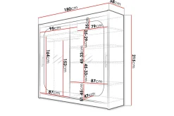 Scandinavian Choice Garderober & Garderobesystem-Prag Garderobe Skyvedører Firekantet Speil tre