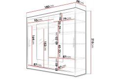 Scandinavian Choice Prag Garderobe 180x57x215 cm
