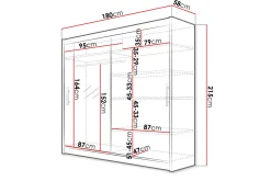 Scandinavian Choice Prag Stor Garderobe med Skyvedører + Speil
