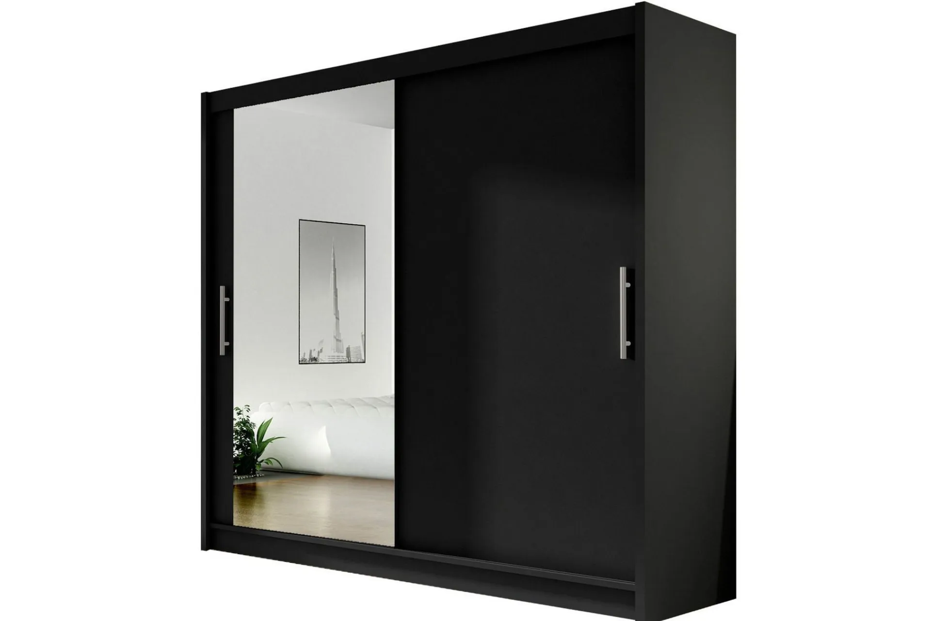 Scandinavian Choice Prag Stor Garderobe med Skyvedører + Speil