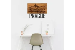 Skilt-Prague Veggdekor Svart/Valnøtt