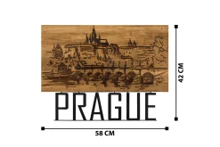 Skilt-Prague Veggdekor Svart/Valnøtt