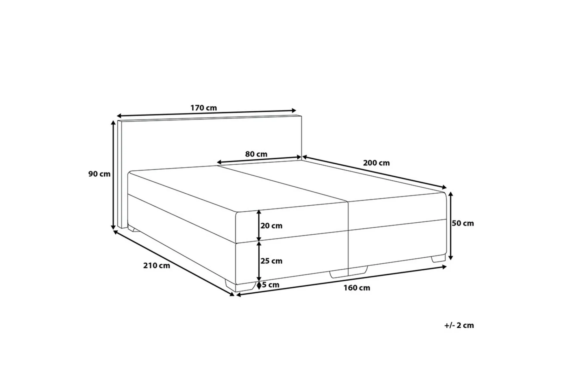 Bedly Sengeramme & Sengestamme-President Dobbeltseng 160 | 200 cm Hvit
