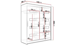 Presto Garderobe 58x150 cm