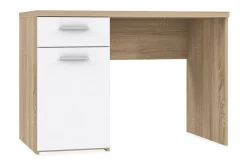 Kontorbord-Priesmeyer Skrivebord 110 cm med Oppbevaring Skuff + Skap Brun/Hvit