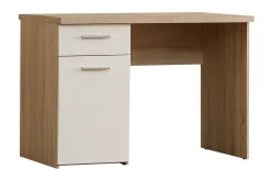 Kontorbord-Priesmeyer Skrivebord 110 cm med Oppbevaring Skuff + Skap Brun/Hvit