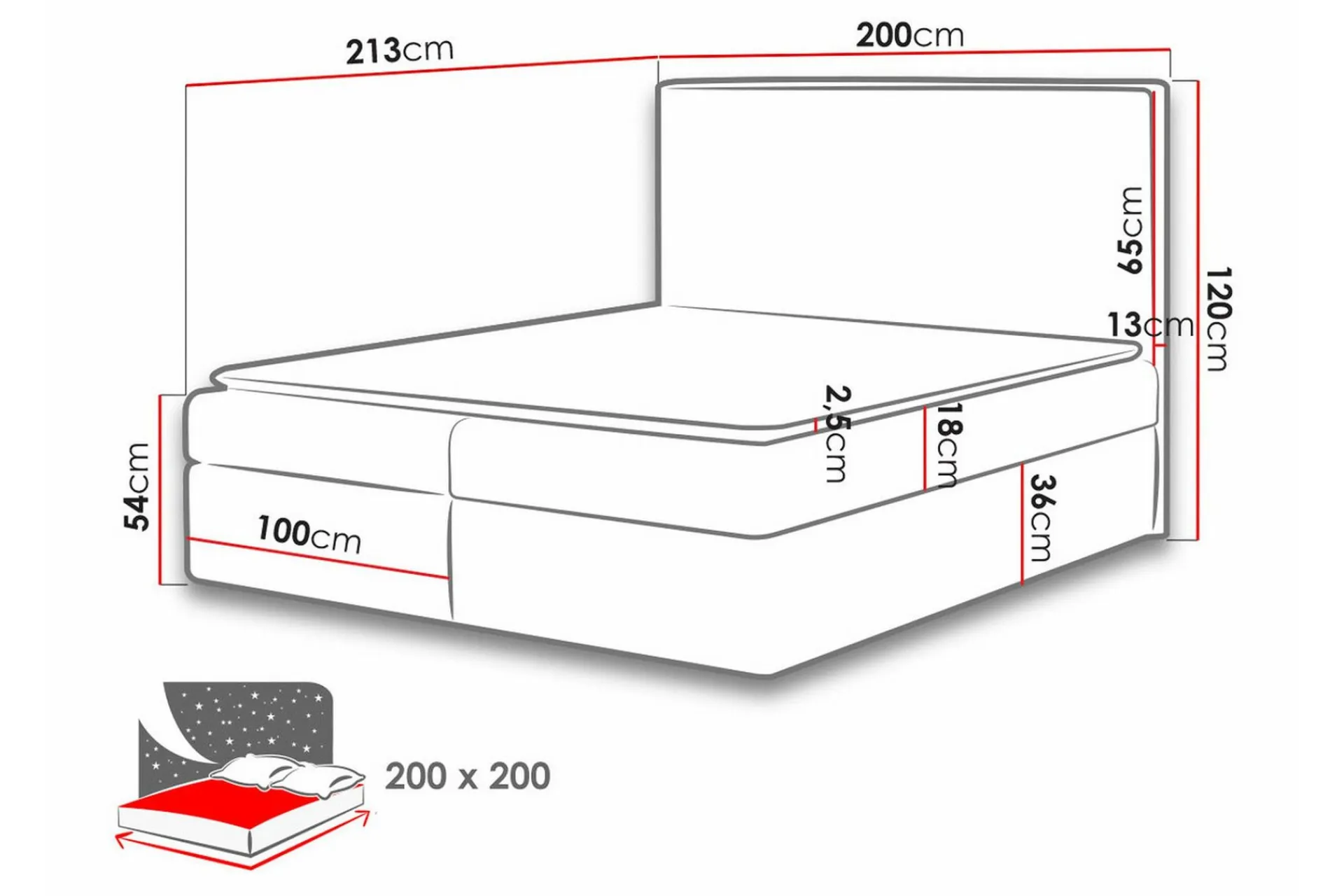 Sengeramme & Sengestamme-Pries Sengeramme 200x200 cm Beige