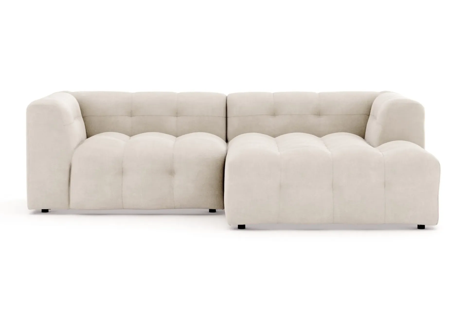 Andrarum Puffy 3-seters boblete sofa med divan høyre
