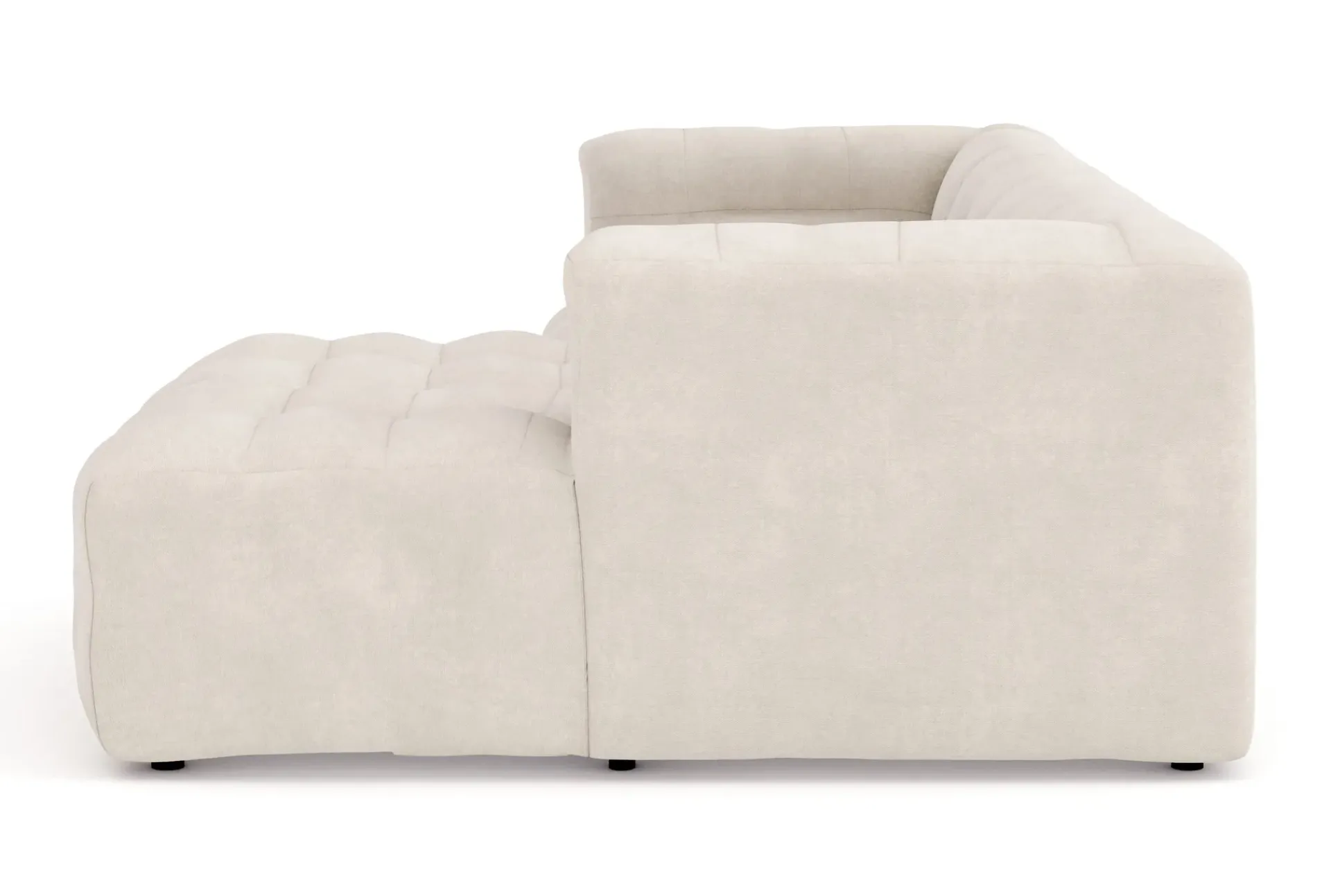 Andrarum Puffy 3-seters boblete sofa med divan høyre