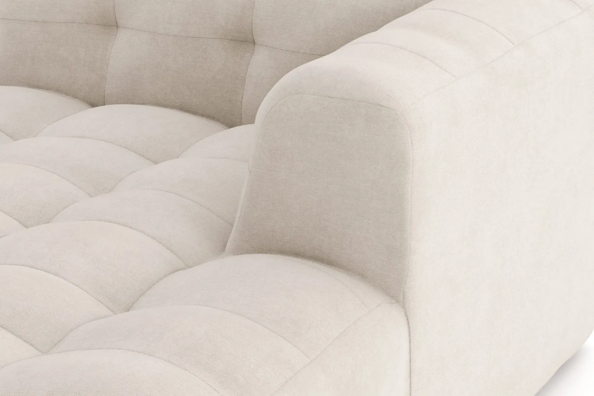 Andrarum Puffy 3-seters boblete sofa med divan høyre