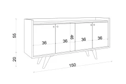 Gangbord|Avlastningsbord-Qeleddun Avlastningsbord 150 cm Natur,Antracit