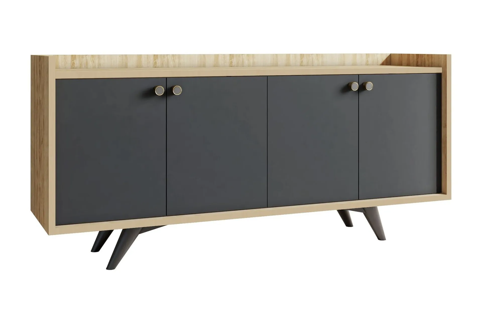 Gangbord|Avlastningsbord-Qeleddun Avlastningsbord 150 cm Natur,Antracit