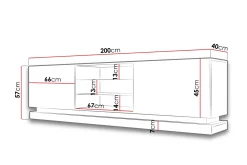 Tv-Benk & Mediabenk-Qiu TV-benk 200 cm Hvit