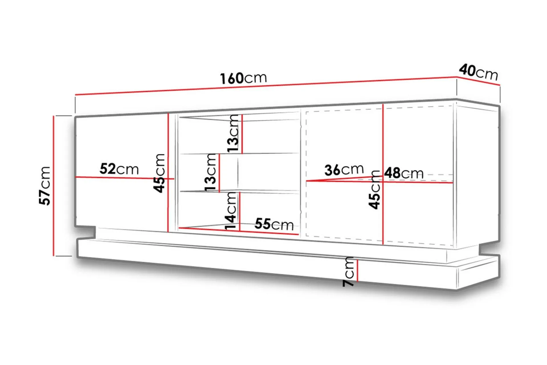 Qiu Tv-benk 160 cm