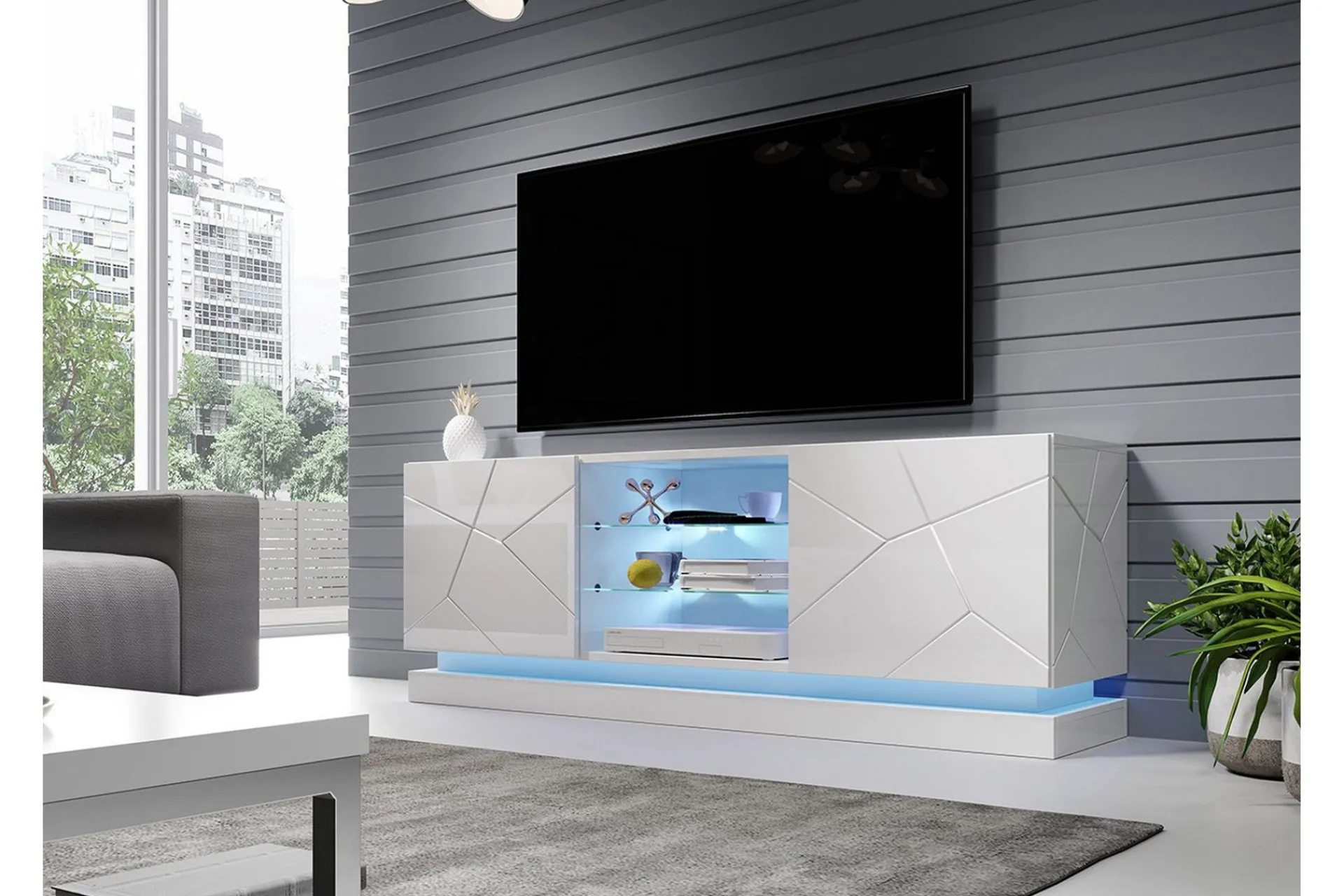 Qiu TV-Benk 40x160 cm LED-belysning