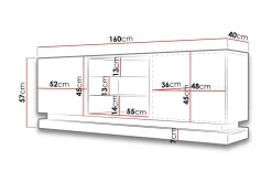 Qiu TV-Benk 40x160 cm LED-belysning