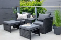 Venture Home Cafesett|Balkonggrupper-Quad Balkonggruppe 2-seters Svart