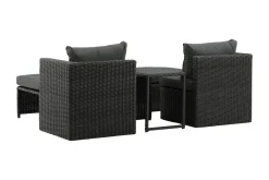 Venture Home Cafesett|Balkonggrupper-Quad Balkonggruppe 2-seters Svart