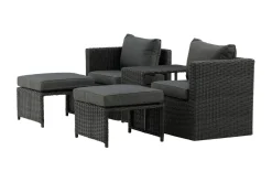 Venture Home Cafesett|Balkonggrupper-Quad Balkonggruppe 2-seters Svart