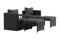 Venture Home Cafesett|Balkonggrupper-Quad Balkonggruppe 2-seters Svart