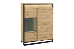 Vitrineskap|Skap-Quant Vitrineskap 41x110 cm Svart,Tre/Natur