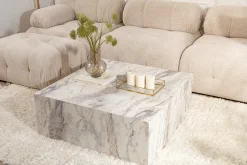 Sofabord-Rambabu Sofabord 90 cm Hvit Marmor