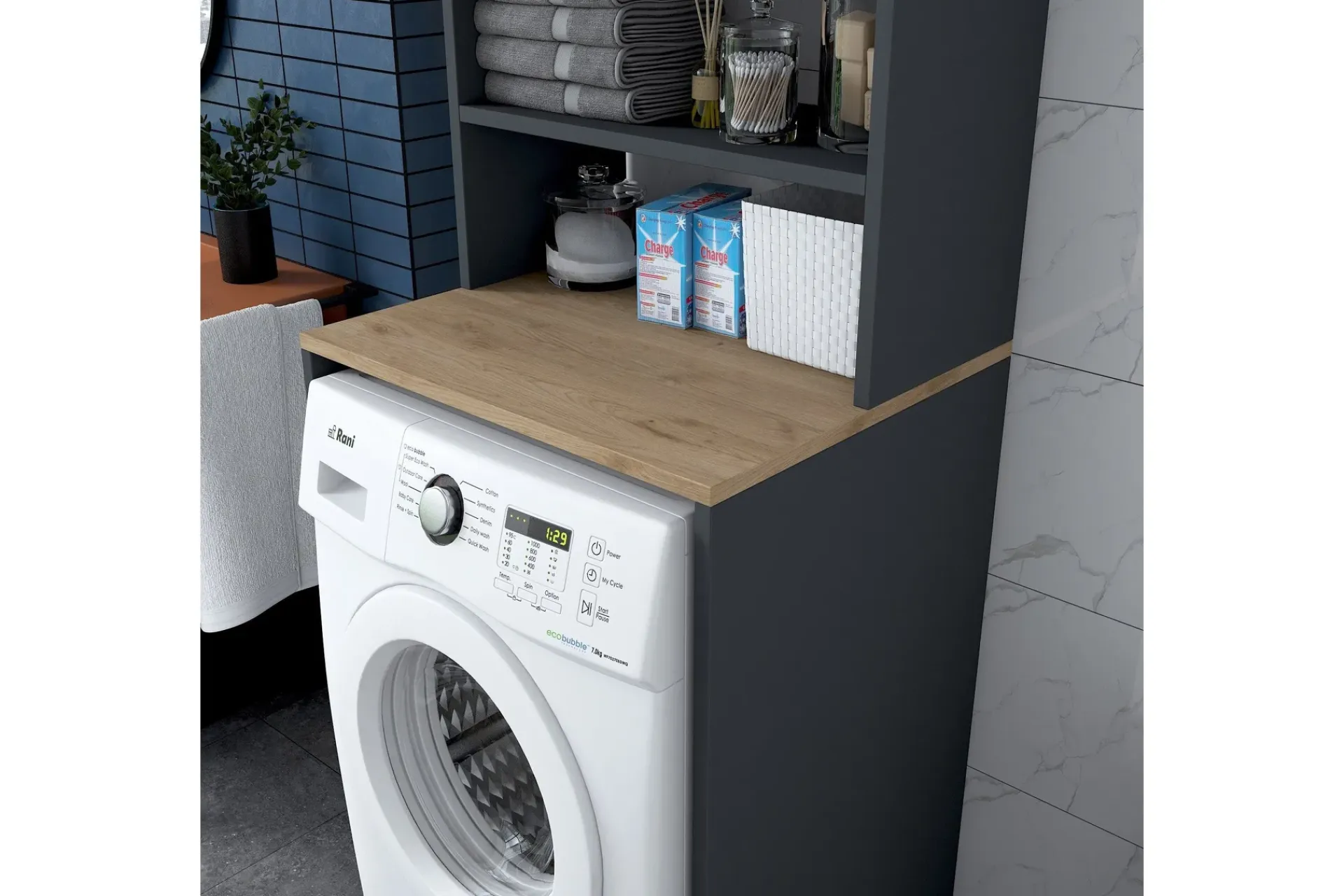 Innsynsbeskyttelse & Innhegning|Baderom-Ramdev Highboard Valnöt,Antracit