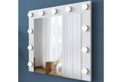 Sminkebord & Toalettbord-Ramender Stort Sminkebord med speil og lys med oppbevaring Glass