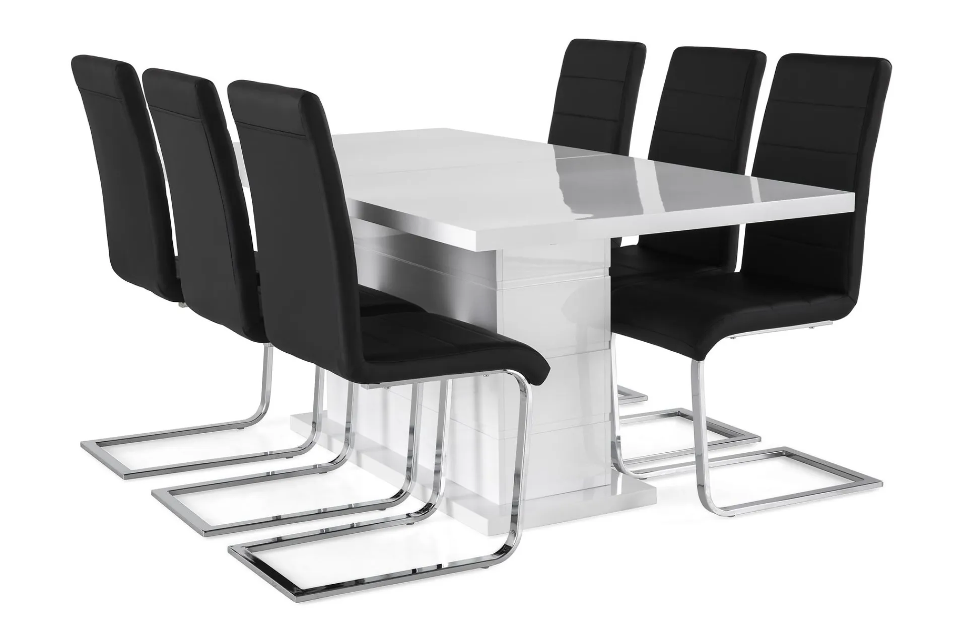 Concept 55 Ratliff Spisegruppe 180 cm + 6 Stoler Utvidbart med Tilleggsplate