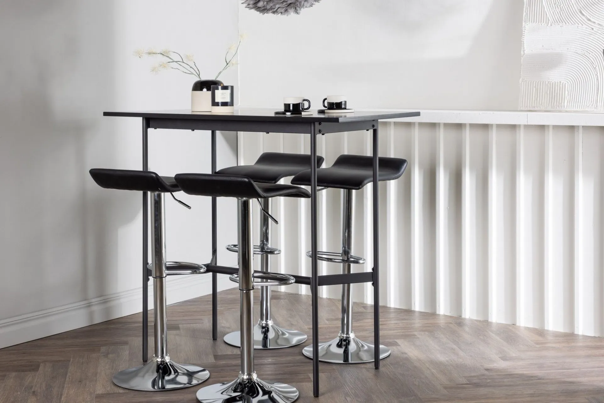 Venture Home Spisegrupper-Rax Spisegruppe 120 cm Rektangulær med 4 Jonna Stoler Svart