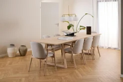 Karmstoler|Spisestoler & Kjøkkenstoler-Reciclar Spisestol i bouclé med armlener i eik Beige,Cream