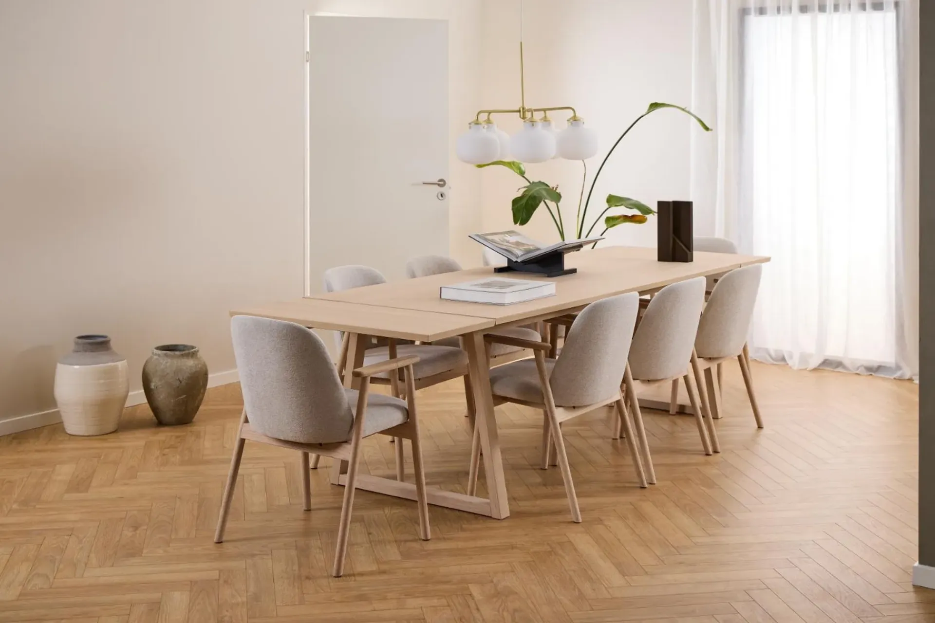 Karmstoler|Spisestoler & Kjøkkenstoler-Reciclar Spisestol i bouclé med armlener i eik Beige,Cream