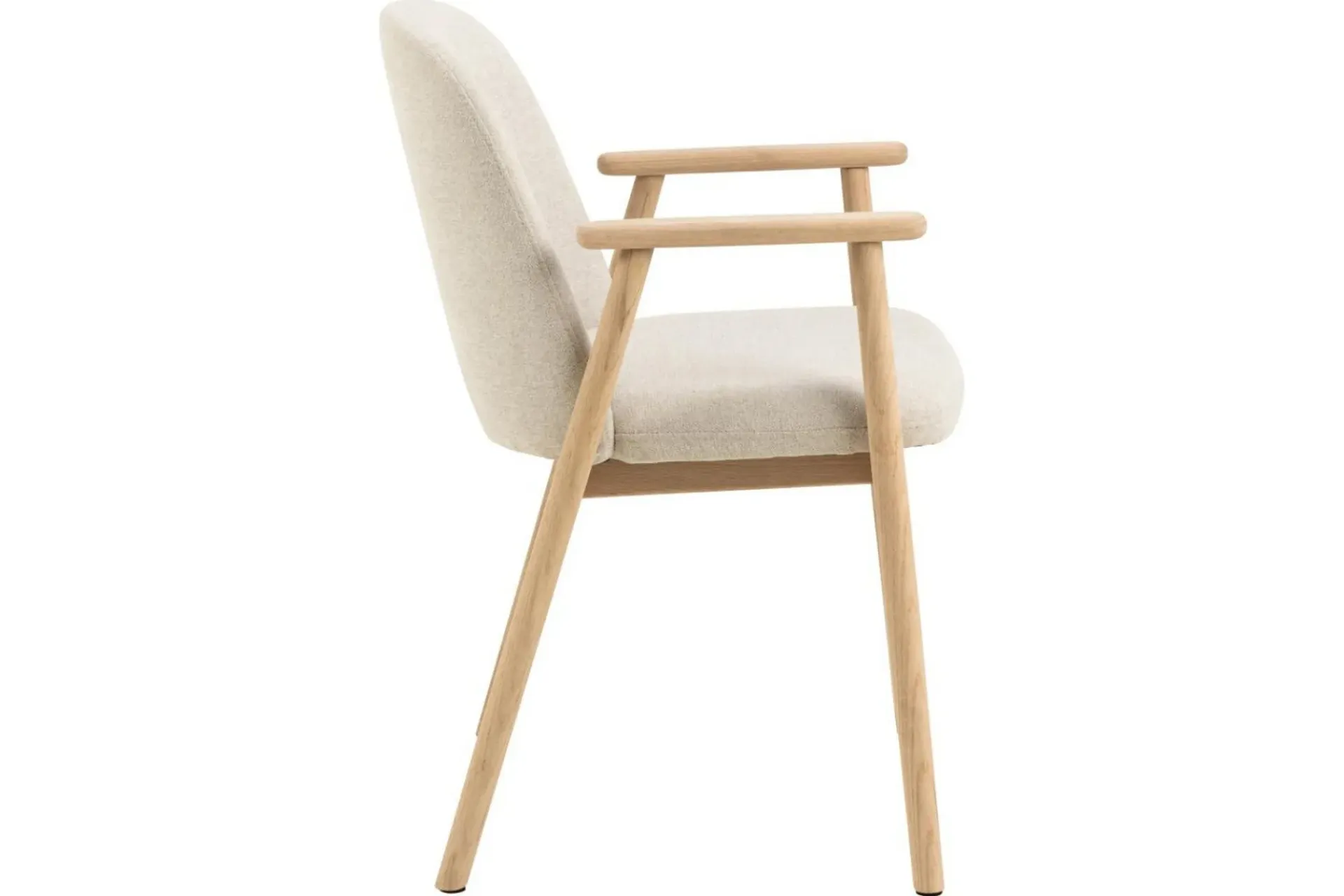 Karmstoler|Spisestoler & Kjøkkenstoler-Reciclar Spisestol i bouclé med armlener i eik Beige,Cream