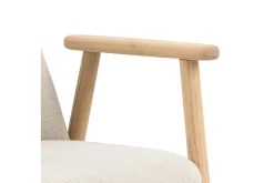 Karmstoler|Spisestoler & Kjøkkenstoler-Reciclar Spisestol i bouclé med armlener i eik Beige,Cream