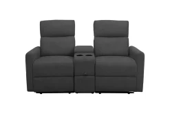 Loft24 Lenestoler-Recliner Dacoulas Antrasitt, Stoff/tre Antracit