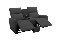 Loft24 Lenestoler-Recliner Dacoulas Antrasitt, Stoff/tre Antracit