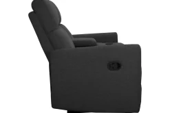Loft24 Lenestoler-Recliner Dacoulas Antrasitt, Stoff/tre Antracit