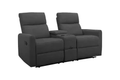 Loft24 Lenestoler-Recliner Dacoulas Antrasitt, Stoff/tre Antracit