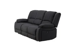 Comfort Living Reclinersofa med hjørne Singapore reclinersofa 3-seter kunstskinn Svart